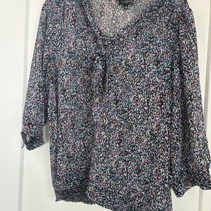 The Limited Black and Pink Patterned Blouse